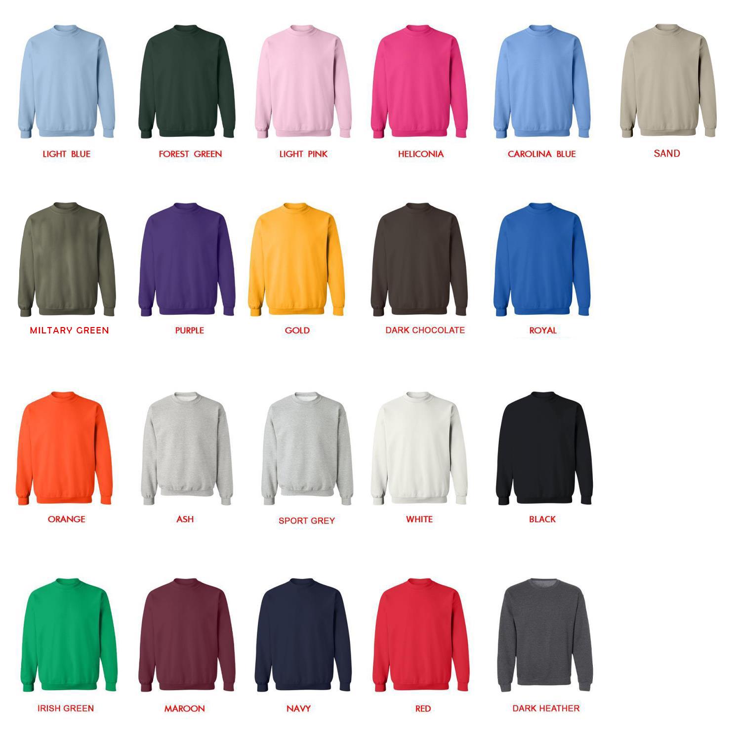 sweatshirt color chart - Capybara Gifts UK