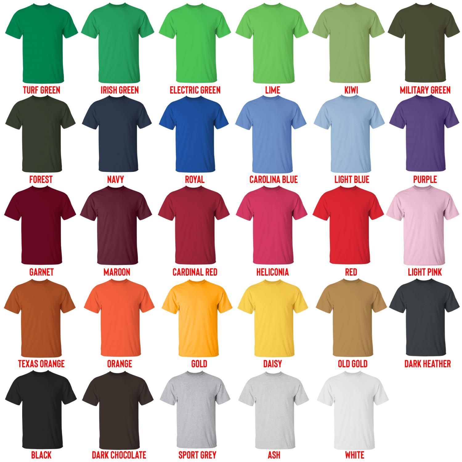t shirt color chart - Capybara Gifts UK