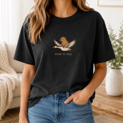 Capybara Minimalist Embroidered T-Shirt