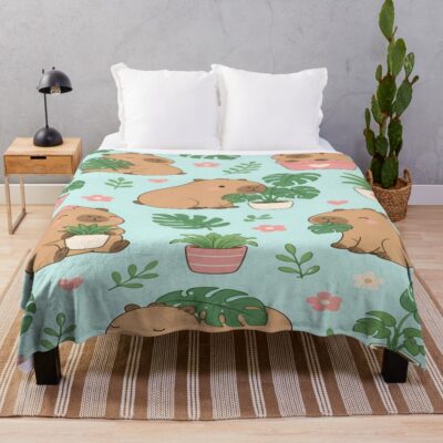Capybara Minimalist Design Throw Blanket