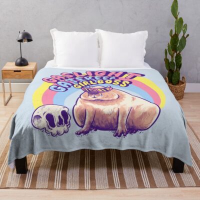 Capybara Modern Artwork Throw Blanket