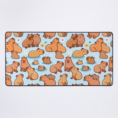 Capybara Family Vintage Design Mouse Pad