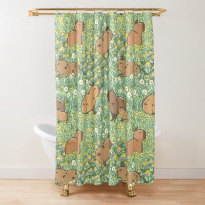 Capybara Classic Artwork Shower Curtain