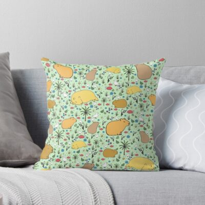 Capybara Classic Illustration Throw Pillow